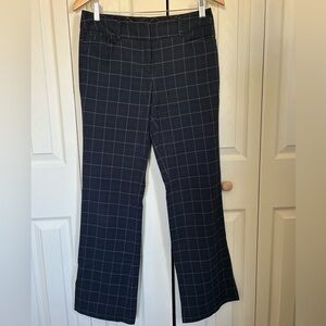 New York & Co Navy Plaid Bootcut Dress Pants